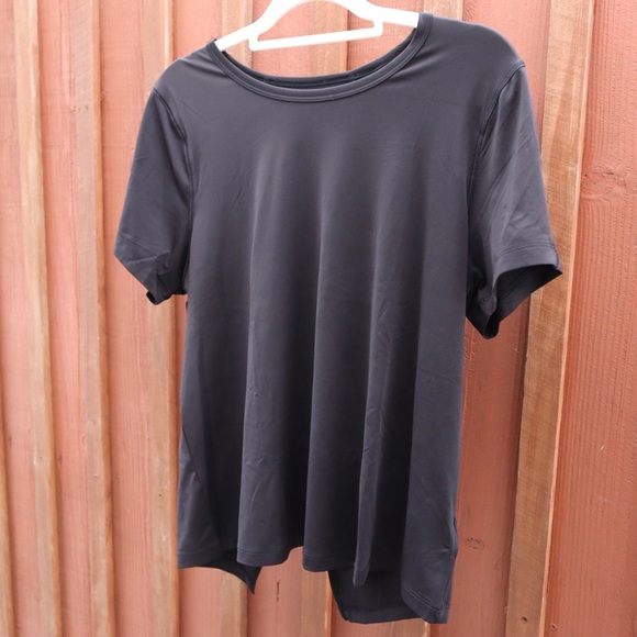 Athleta Black Workout Yoga Gym Open Back T Shirt size Medium Women - Picture 11 of 12